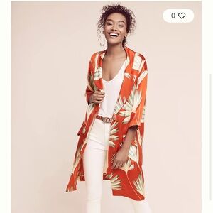 Anthropologie Siyu Palm Printed Jacket
